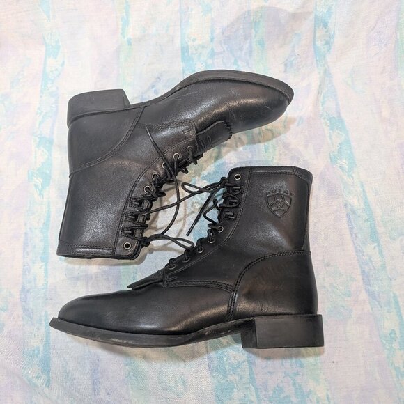 Ariat Heritage Lacer II Black Leather Lace-Up Boots - US 9.5 EE / EUR 42.5 W - Picture 10 of 10